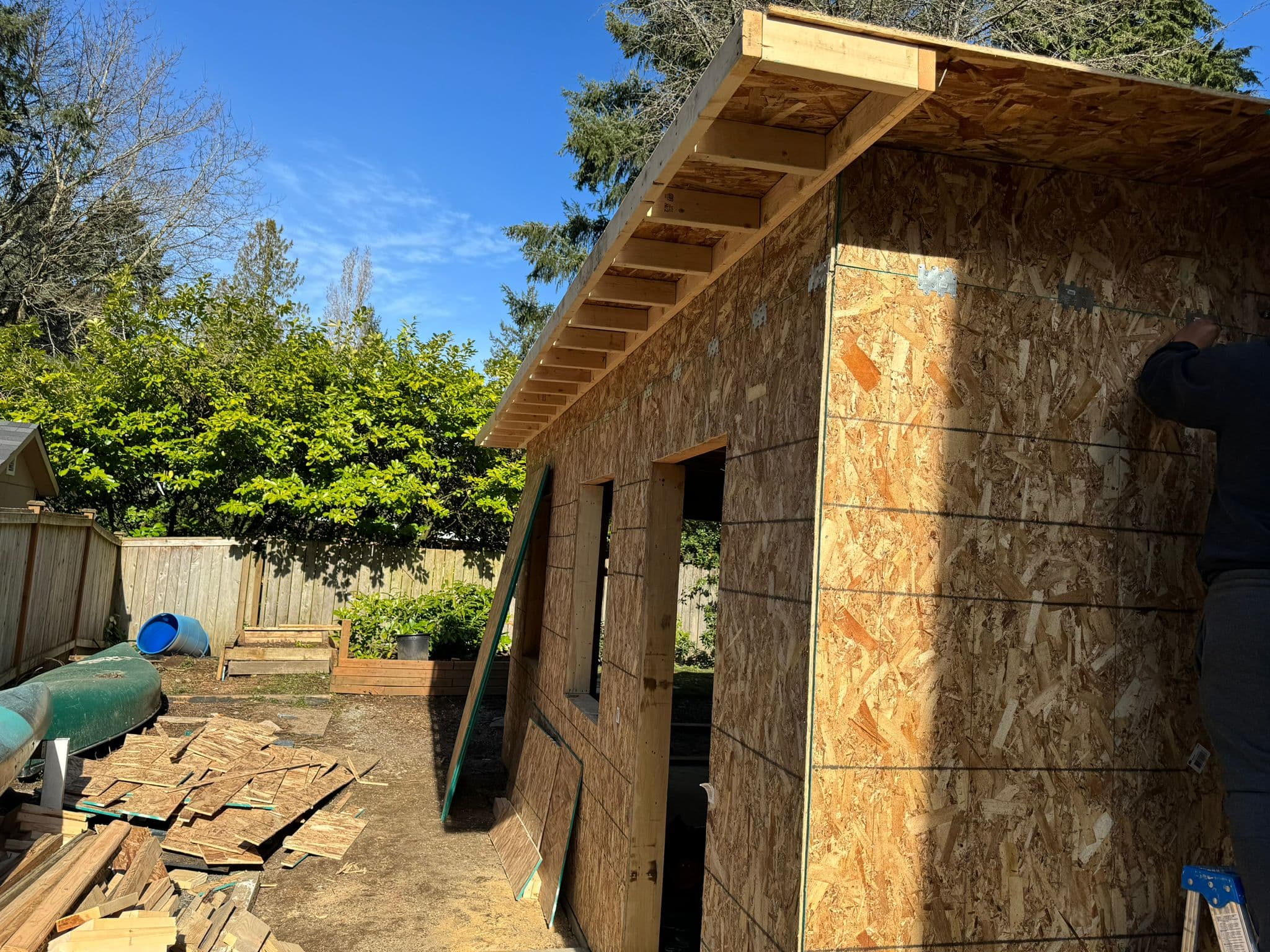 OSB sheathing + roof structure